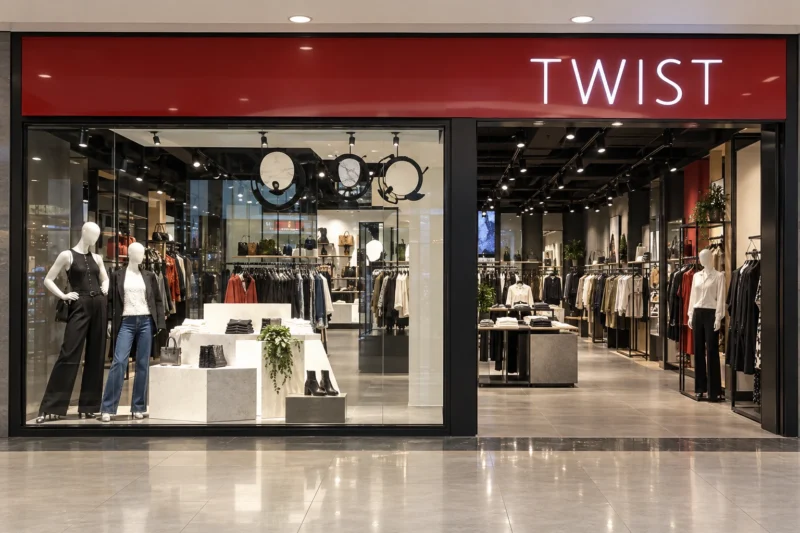 TWIST mağazası için alışveriş merkezi cephe uygulaması