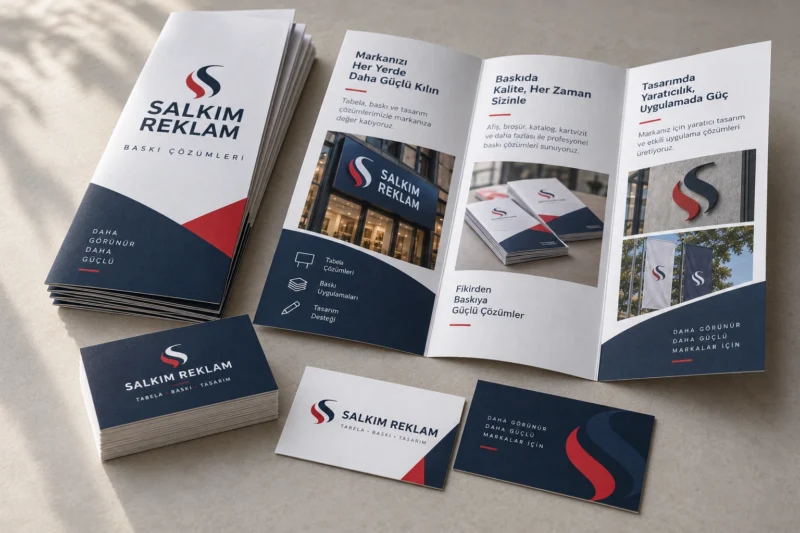 Salkım Reklam kurumsal broşür ve kartvizit baskıları